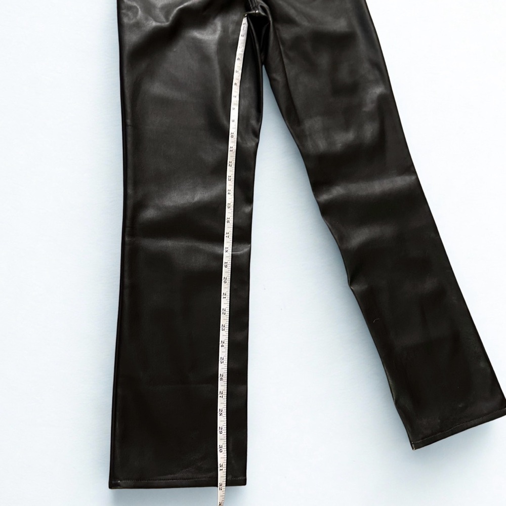 Good American Black Faux Leather Pants Size 8/29 Straight Leg 90s - Picture 7 of 10